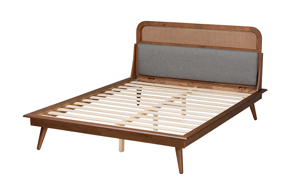 Baxton Studio - Irina King Size Bed - MG00874-Dark Grey/Ash Walnut-King view 3