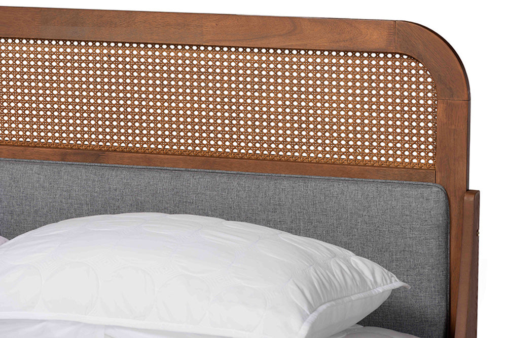 Baxton Studio - Irina King Size Bed - MG00874-Dark Grey/Ash Walnut-King view 4