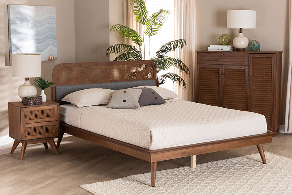 Baxton Studio - Irina King Size Bed - MG00874-Dark Grey/Ash Walnut-King view 5