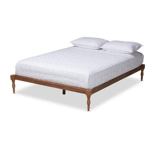 Baxton Studio - Iseline Full Size Bed Frame in Ash Walnut - MG0001-Ash Walnut-Full view 1