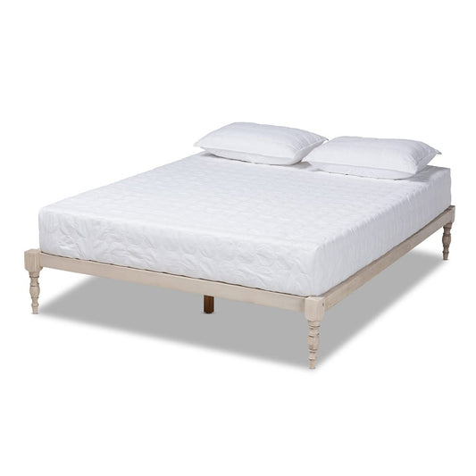 Baxton Studio - Iseline King Size Bed Frame in Antique White - MG0001-Antique White-King view 1
