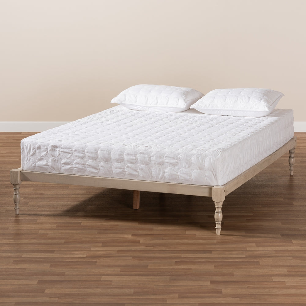 Baxton Studio - Iseline King Size Bed Frame in Antique White - MG0001-Antique White-King view 5