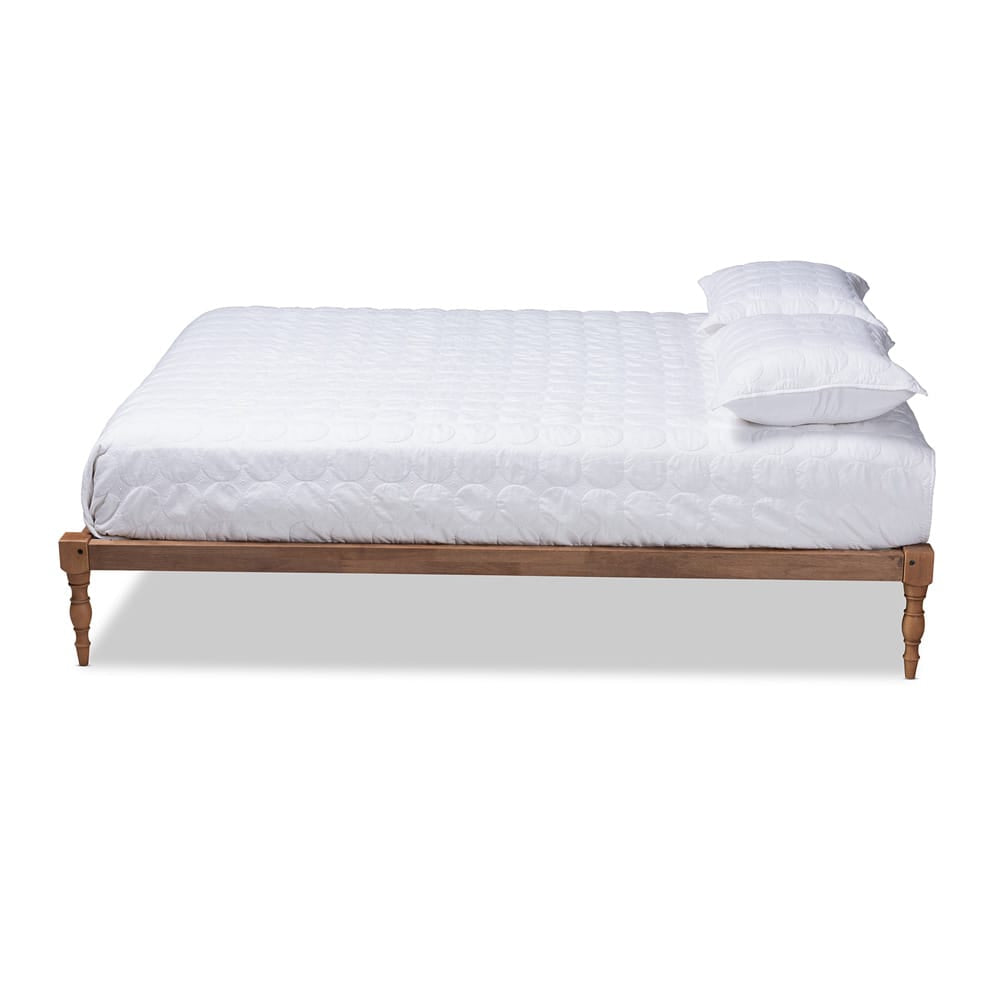 Baxton Studio - Iseline King Size Bed Frame in Ash Walnut - MG0001-Ash Walnut-King view 2