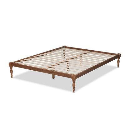 Baxton Studio - Iseline King Size Bed Frame in Ash Walnut - MG0001-Ash Walnut-King view 3