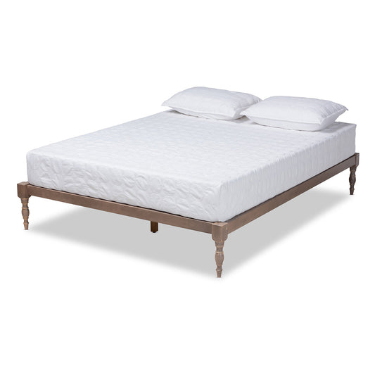 Baxton Studio - Iseline Queen Size Bed Frame in Antique Oak - MG0001-Antique Oak-Queen view 1
