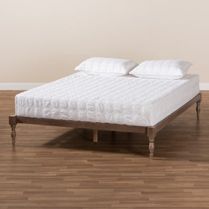 Baxton Studio - Iseline Queen Size Bed Frame in Antique Oak - MG0001-Antique Oak-Queen view 5