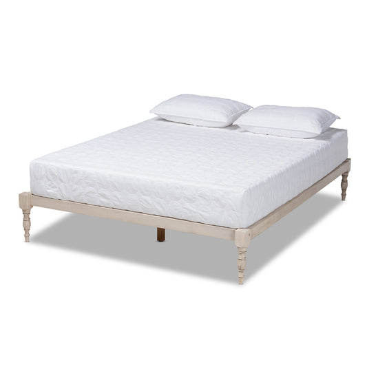 Baxton Studio - Iseline Queen Size Bed Frame in Antique White - MG0001-Antique White-Queen view 1