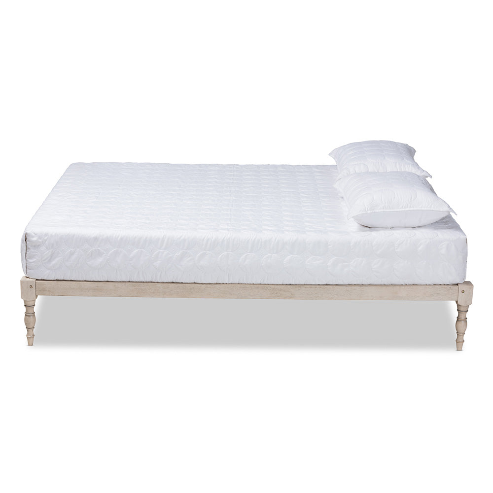 Baxton Studio - Iseline Queen Size Bed Frame in Antique White - MG0001-Antique White-Queen view 2