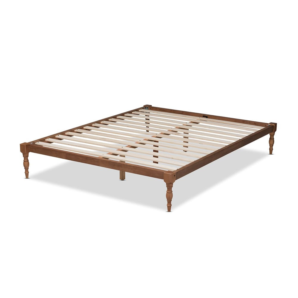 Baxton Studio - Iseline Queen Size Bed Frame in Ash Walnut - MG0001-Ash Walnut-Queen view 3