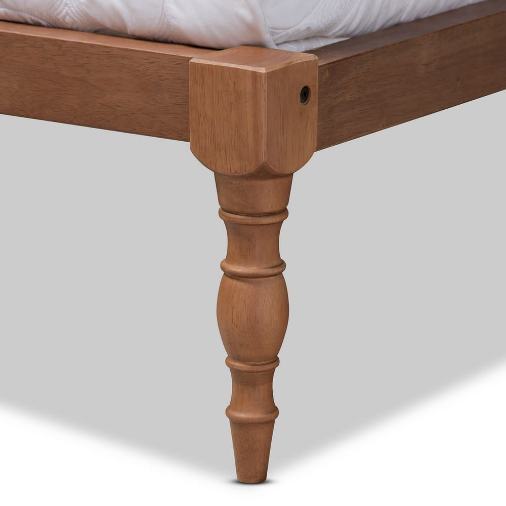 Baxton Studio - Iseline Queen Size Bed Frame in Ash Walnut - MG0001-Ash Walnut-Queen view 4