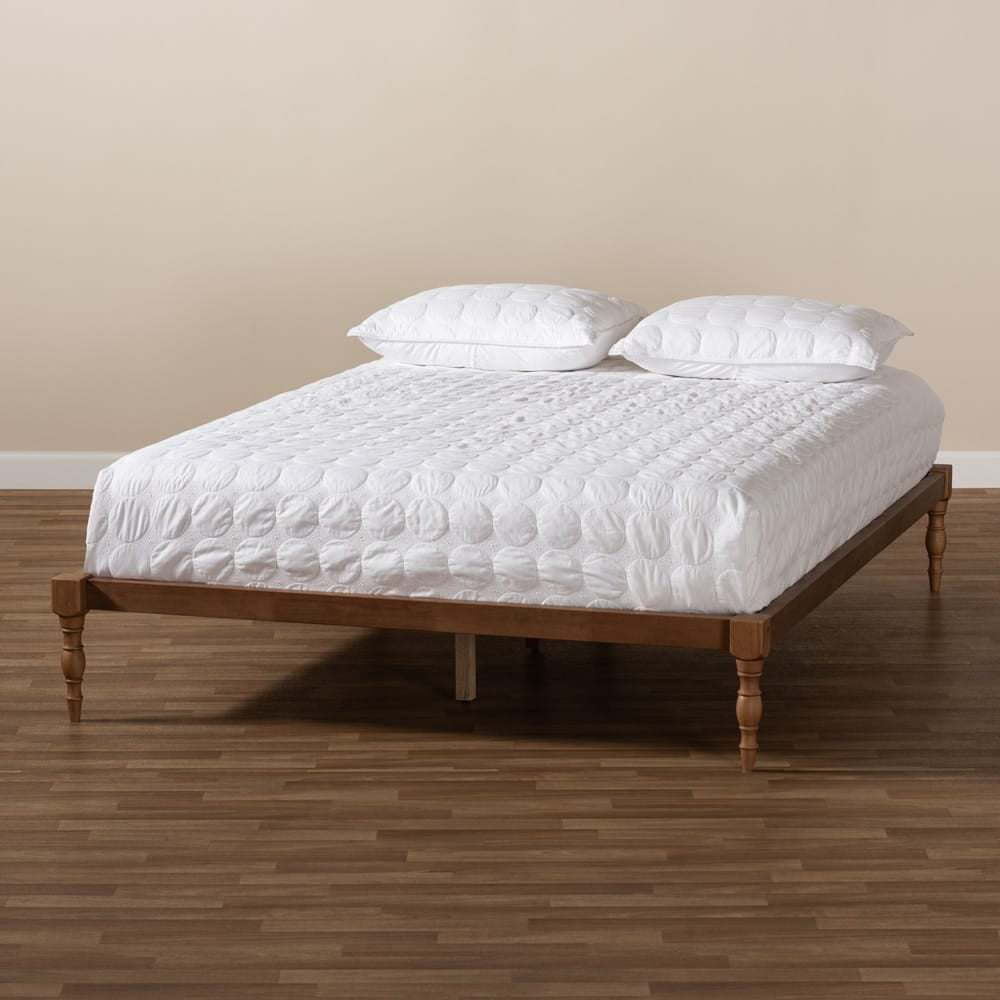 Baxton Studio - Iseline Queen Size Bed Frame in Ash Walnut - MG0001-Ash Walnut-Queen view 5