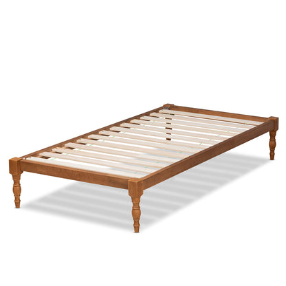 Baxton Studio - Iseline Twin Size Bed Frame in Ash Walnut - MG0001-Ash Walnut-Twin view 3