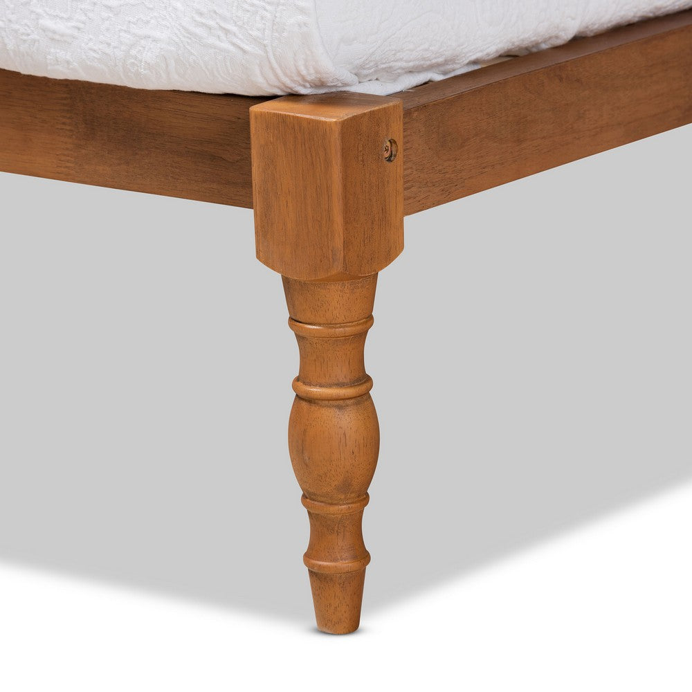 Baxton Studio - Iseline Twin Size Bed Frame in Ash Walnut - MG0001-Ash Walnut-Twin view 4