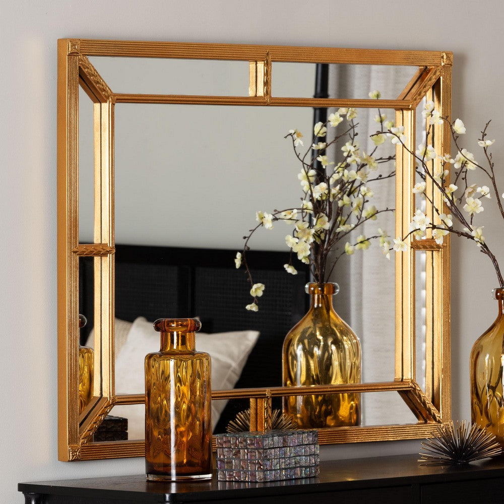 Baxton Studio - Iskra Mirror in Antique Goldleaf - RXW-10953-Wall Mirror view 4
