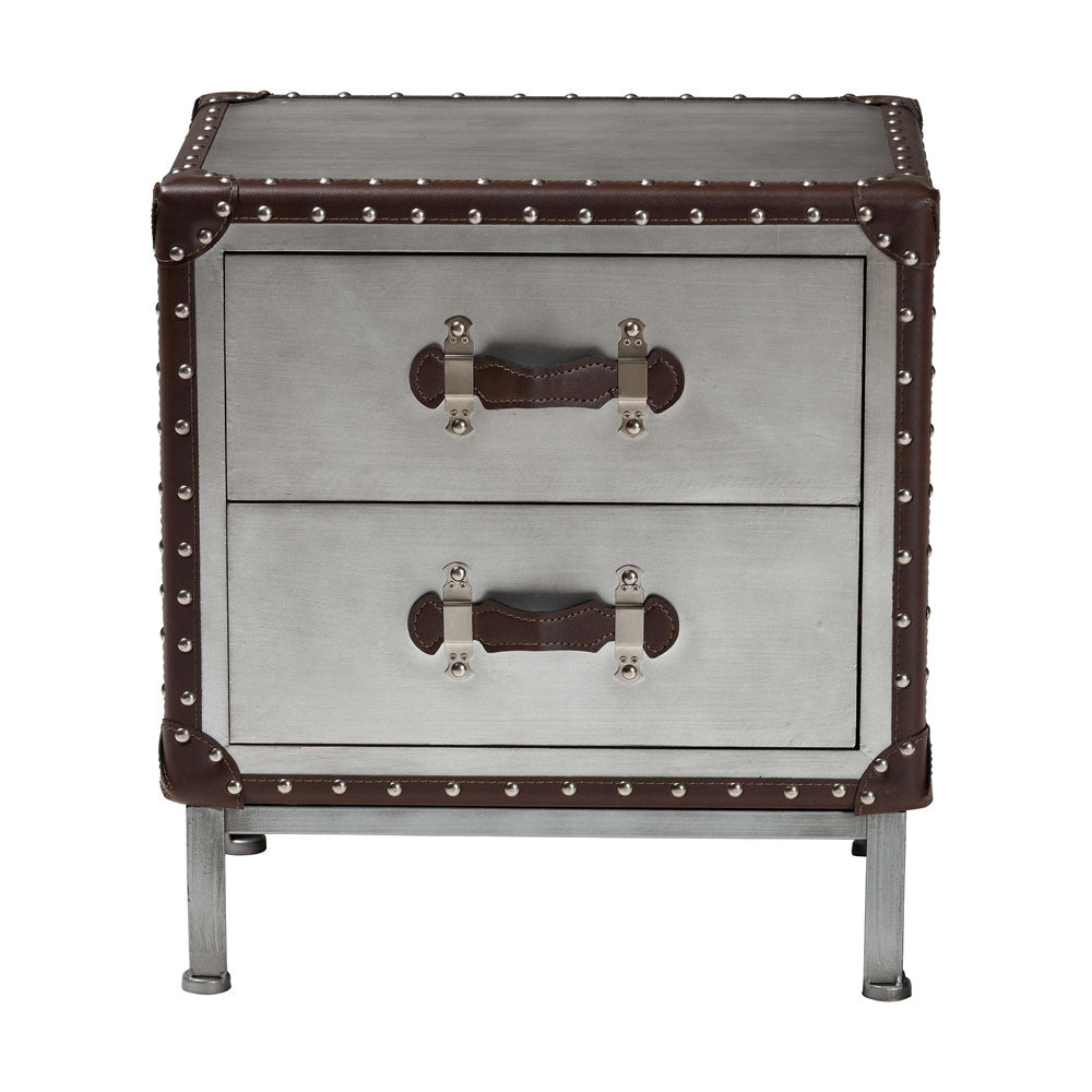 Baxton Studio - Jacey End Table in Silver/Black - JY24A032-Wooden-Cabinet view 3