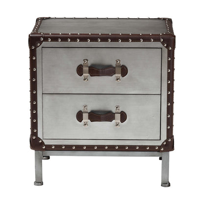 Baxton Studio - Jacey End Table in Silver/Black - JY24A032-Wooden-Cabinet view 3