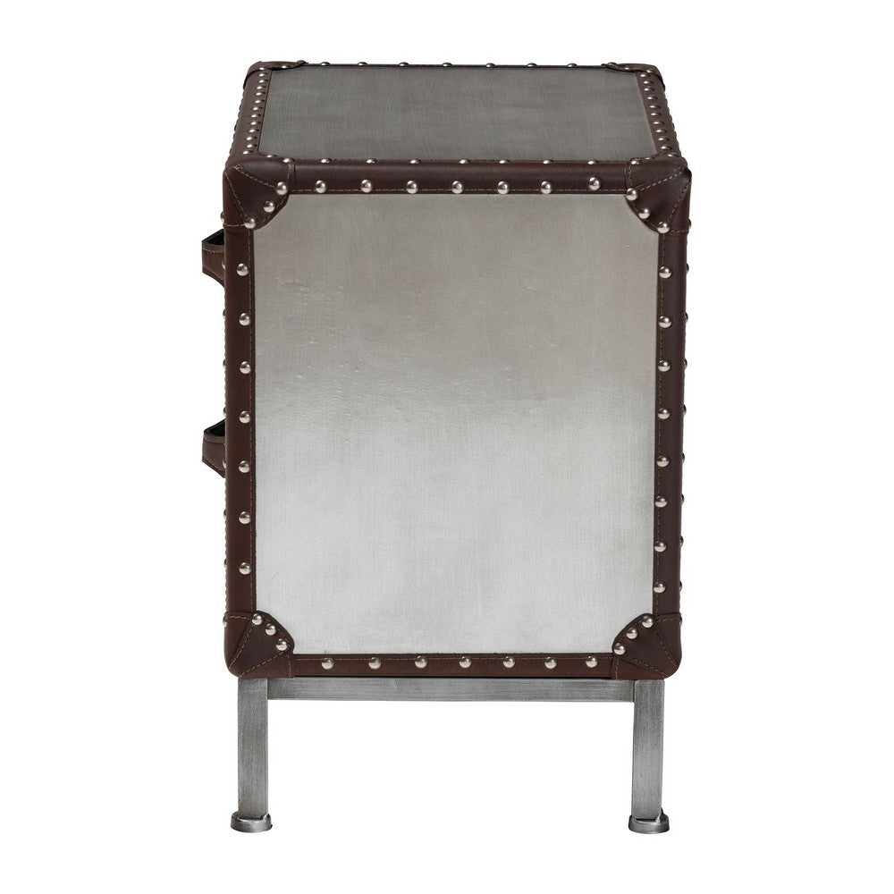Baxton Studio - Jacey End Table in Silver/Black - JY24A032-Wooden-Cabinet view 4