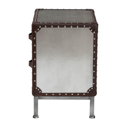 Baxton Studio - Jacey End Table in Silver/Black - JY24A032-Wooden-Cabinet view 4