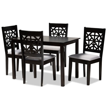 Baxton Studio - Jackson Dining Set in Grey/Espresso Brown - RH310C-Grey/Dark Brown-5PC Dining Set view 1