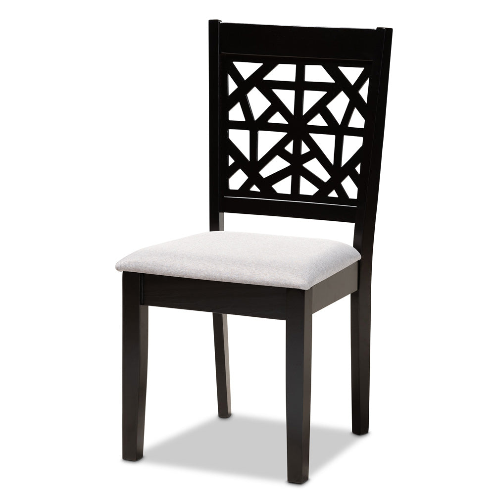 Baxton Studio - Jackson Dining Set in Grey/Espresso Brown - RH310C-Grey/Dark Brown-5PC Dining Set view 2