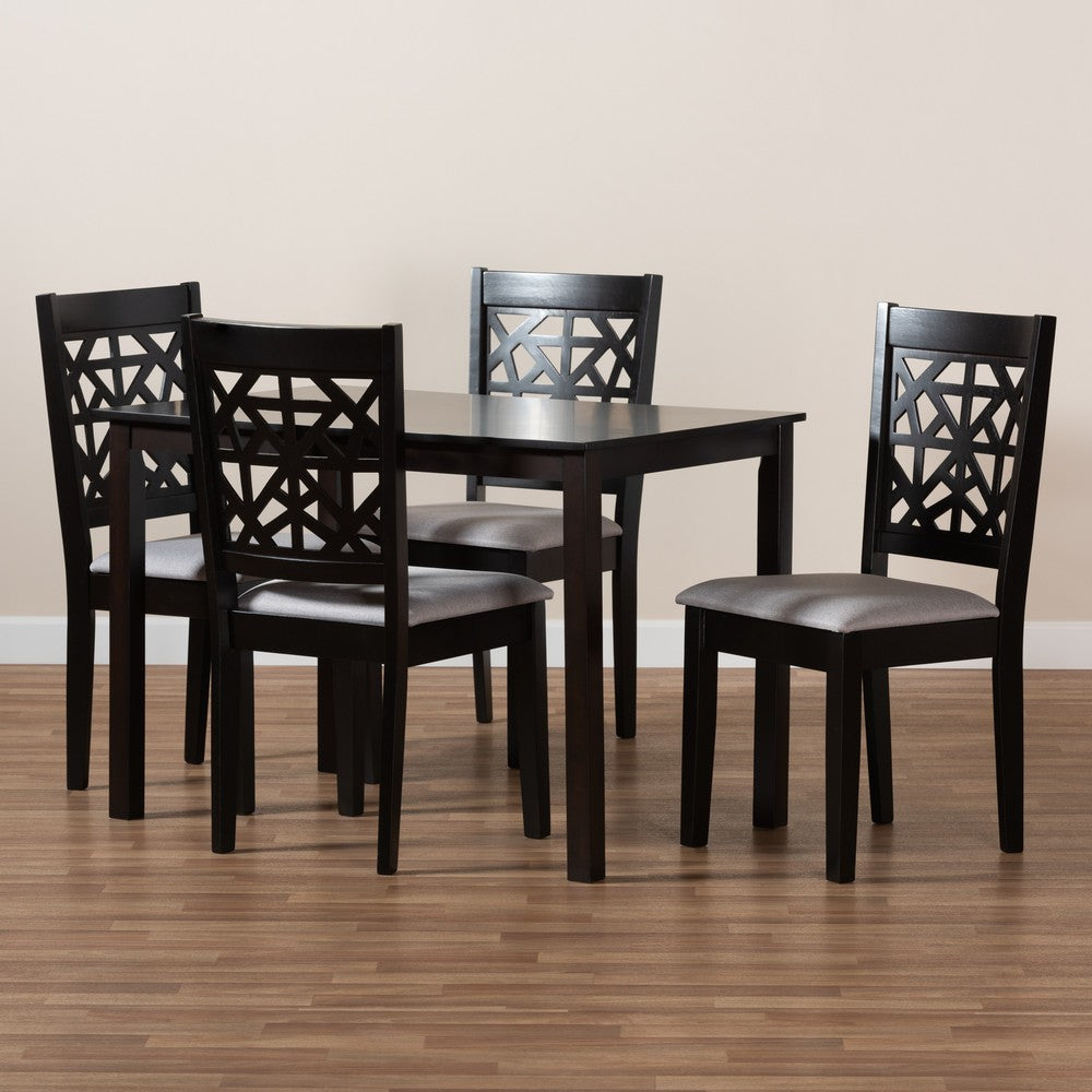 Baxton Studio - Jackson Dining Set in Grey/Espresso Brown - RH310C-Grey/Dark Brown-5PC Dining Set view 8