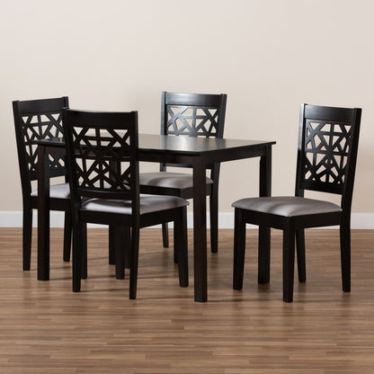 Baxton Studio - Jackson Dining Set in Grey/Espresso Brown - RH310C-Grey/Dark Brown-5PC Dining Set view 8
