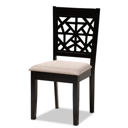Baxton Studio - Jackson Dining Set in Sand/Espresso Brown - RH310C-Sand/Dark Brown-5PC Dining Set view 2