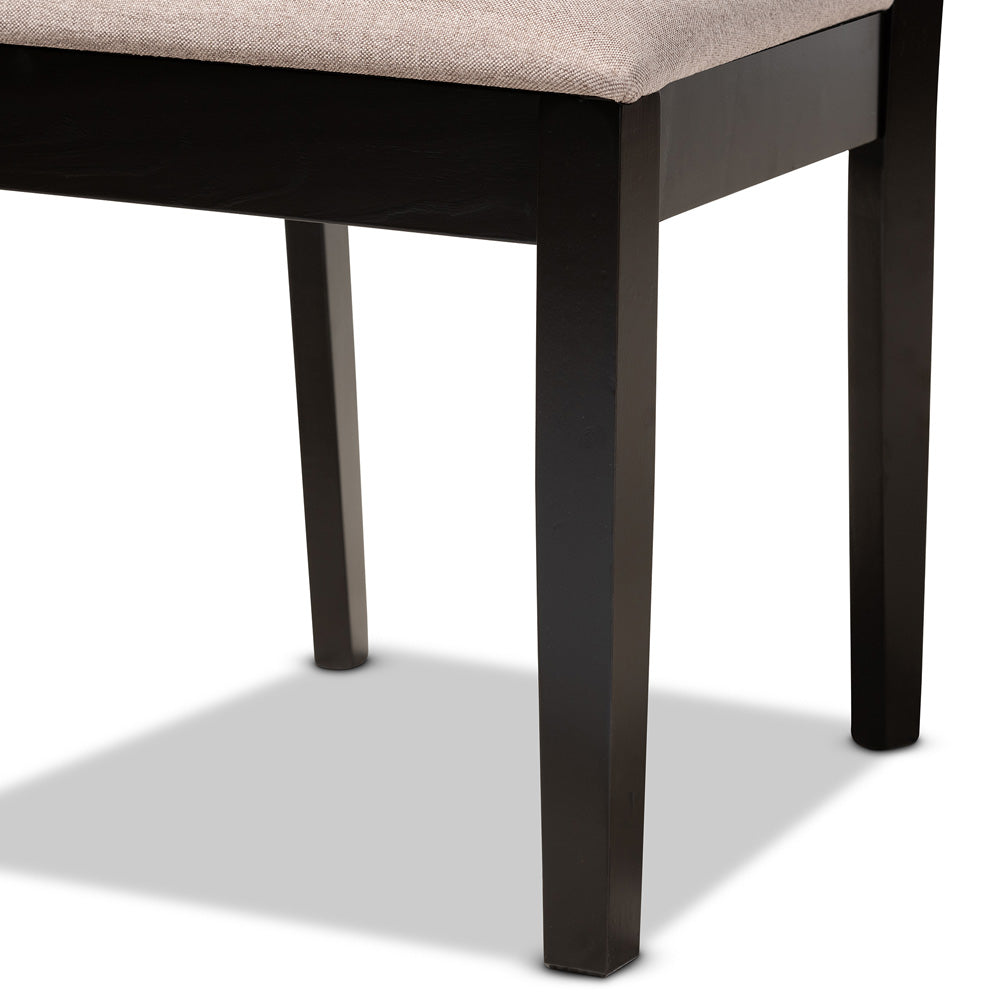 Baxton Studio - Jackson Dining Set in Sand/Espresso Brown - RH310C-Sand/Dark Brown-5PC Dining Set view 6