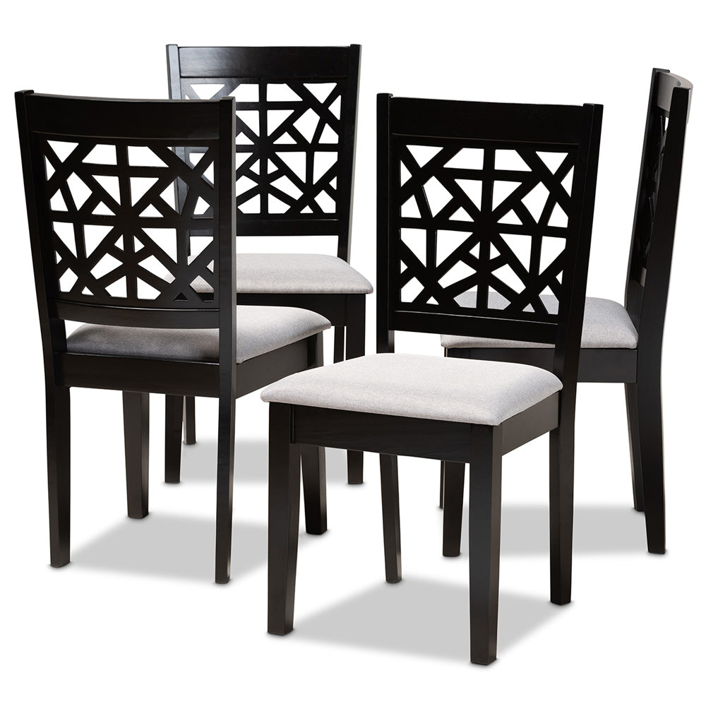 Baxton Studio - Jackson Set of 4 Dining Chairs in Grey/Espresso Brown - RH310C-Grey/Dark Brown-DC-4PK view 1