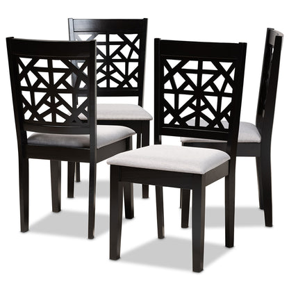 Baxton Studio - Jackson Set of 4 Dining Chairs in Grey/Espresso Brown - RH310C-Grey/Dark Brown-DC-4PK view 1