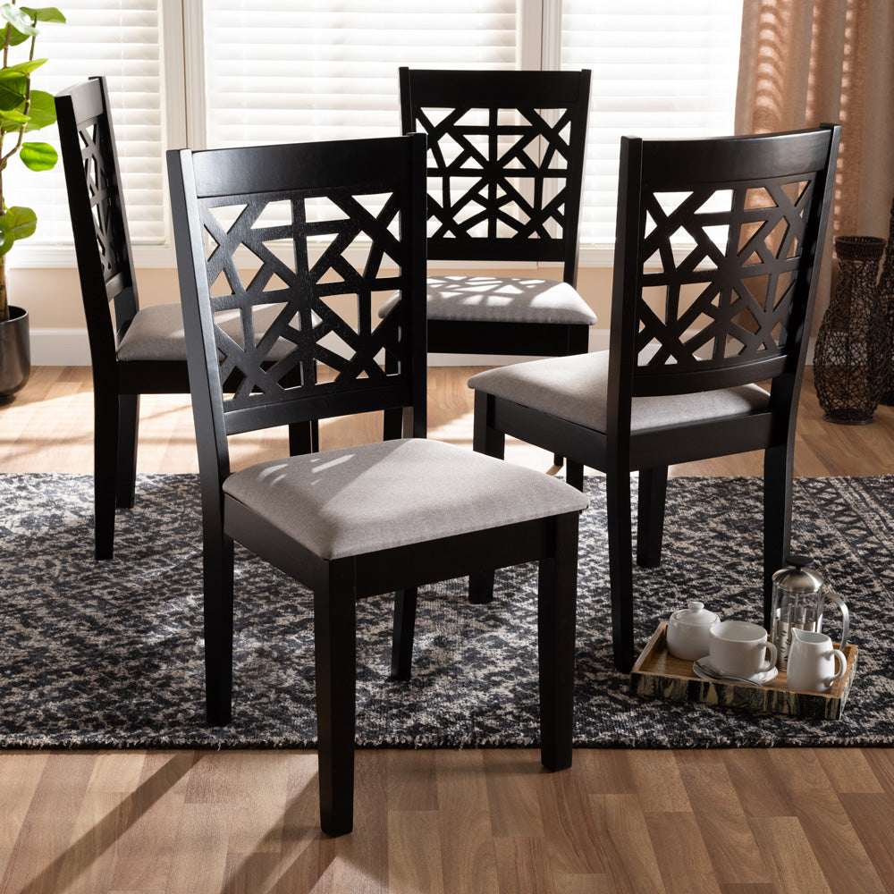 Baxton Studio - Jackson Set of 4 Dining Chairs in Grey/Espresso Brown - RH310C-Grey/Dark Brown-DC-4PK view 5
