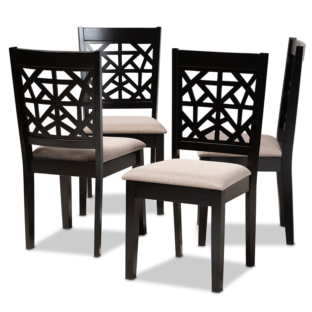Baxton Studio - Jackson Set of 4 Dining Chairs in Sand/Espresso Brown - RH310C-Sand/Dark Brown-DC-4PK view 1