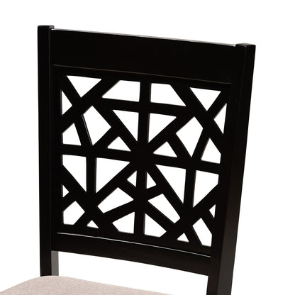 Baxton Studio - Jackson Set of 4 Dining Chairs in Sand/Espresso Brown - RH310C-Sand/Dark Brown-DC-4PK view 3