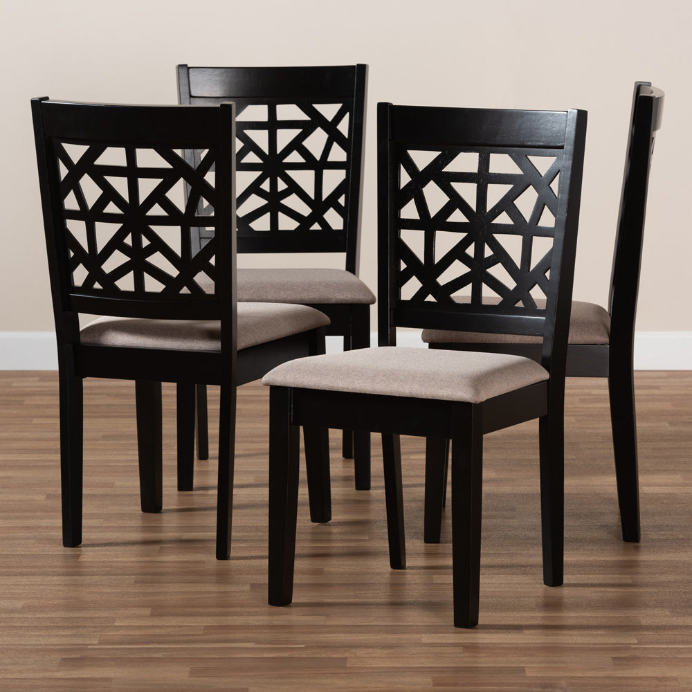 Baxton Studio - Jackson Set of 4 Dining Chairs in Sand/Espresso Brown - RH310C-Sand/Dark Brown-DC-4PK view 6