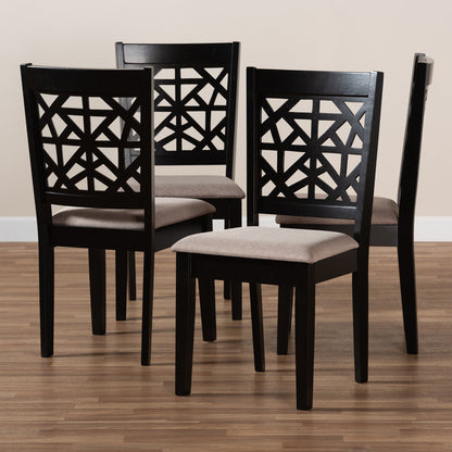 Baxton Studio - Jackson Set of 4 Dining Chairs in Sand/Espresso Brown - RH310C-Sand/Dark Brown-DC-4PK view 6