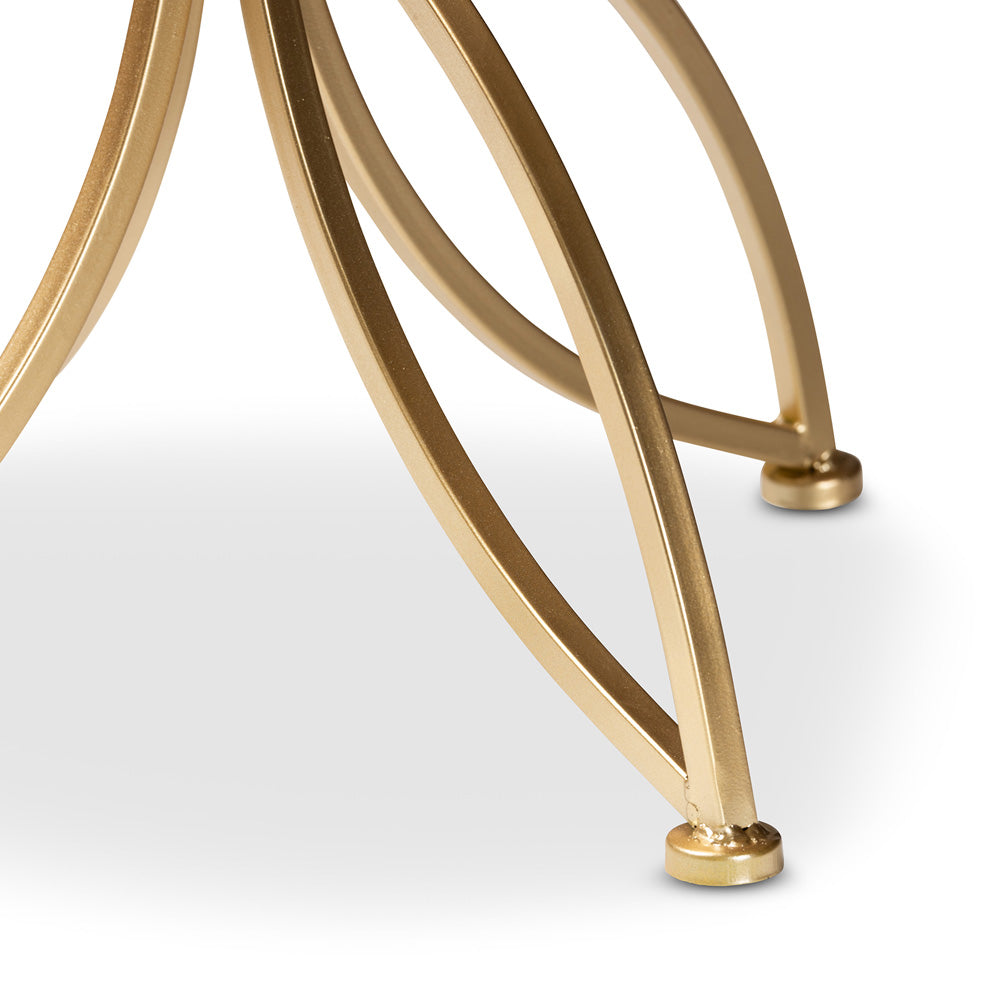 Baxton Studio - Jaclyn End Table in White/Gold - H01-97048-Metal/Marble Side Table view 3