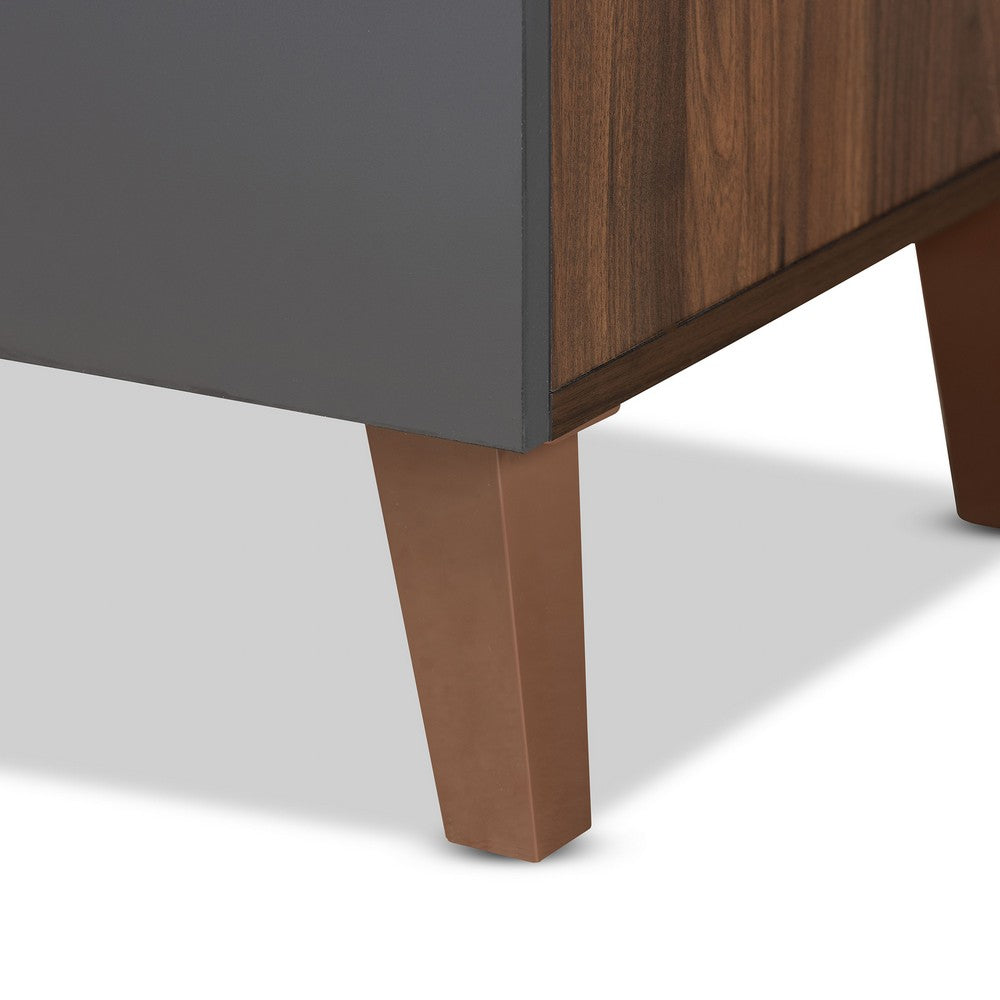Baxton Studio - Jaeger Desk in Grey/Walnut Brown - SESD8019WI-Columbia/Dark Grey-Desk view 6