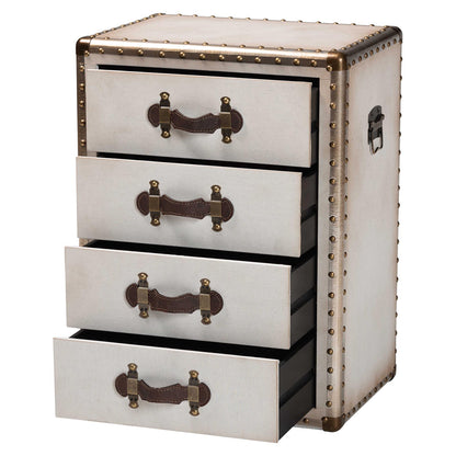 Baxton Studio - Jaelyn End Table in Beige/Coffee/Silver - JY24A037-White-Wooden-ET view 2