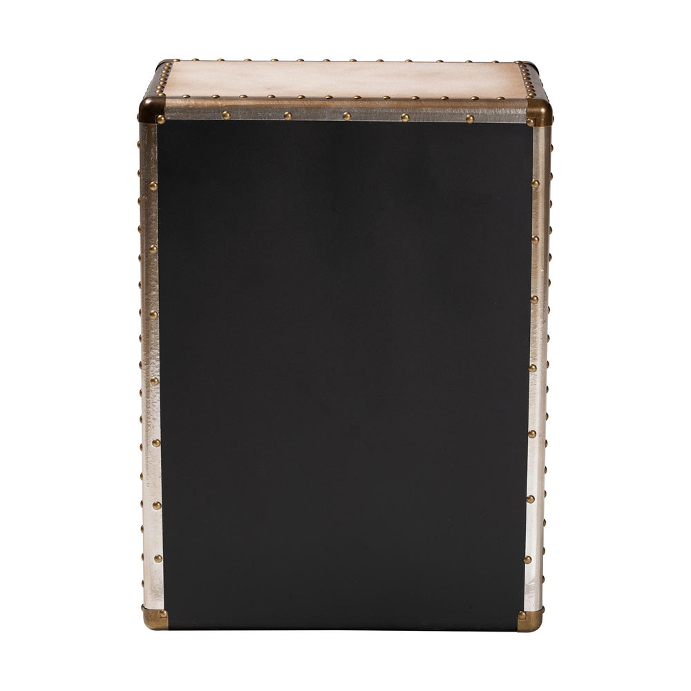 Baxton Studio - Jaelyn End Table in Beige/Coffee/Silver - JY24A037-White-Wooden-ET view 5