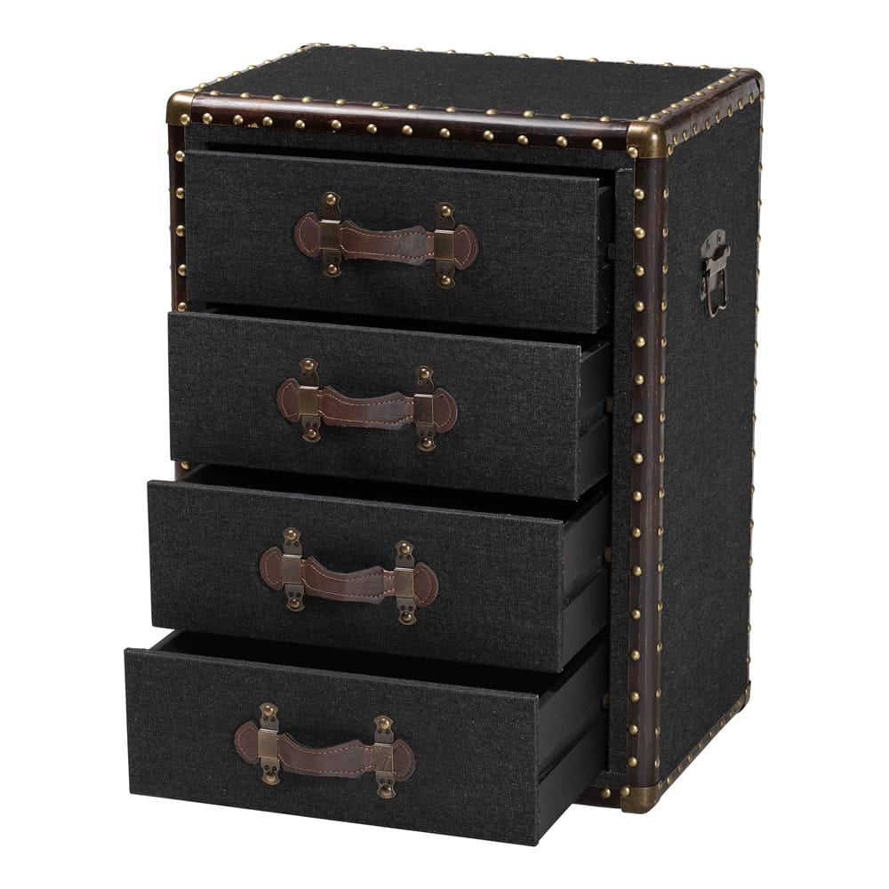 Baxton Studio - Jaelyn End Table in Black/Brown/Dark Brown - JY24A037-Black-Wooden-ET view 2