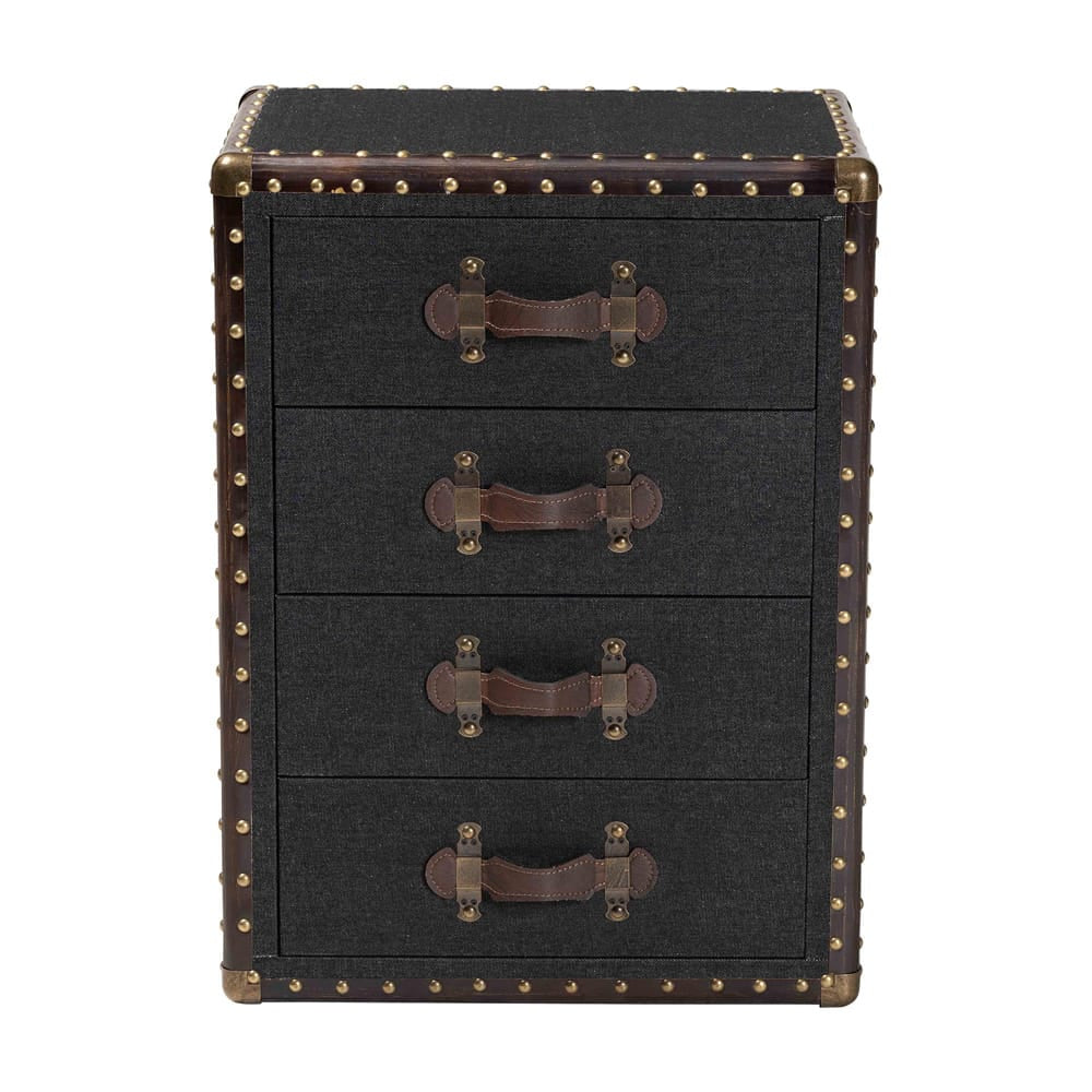 Baxton Studio - Jaelyn End Table in Black/Brown/Dark Brown - JY24A037-Black-Wooden-ET view 3