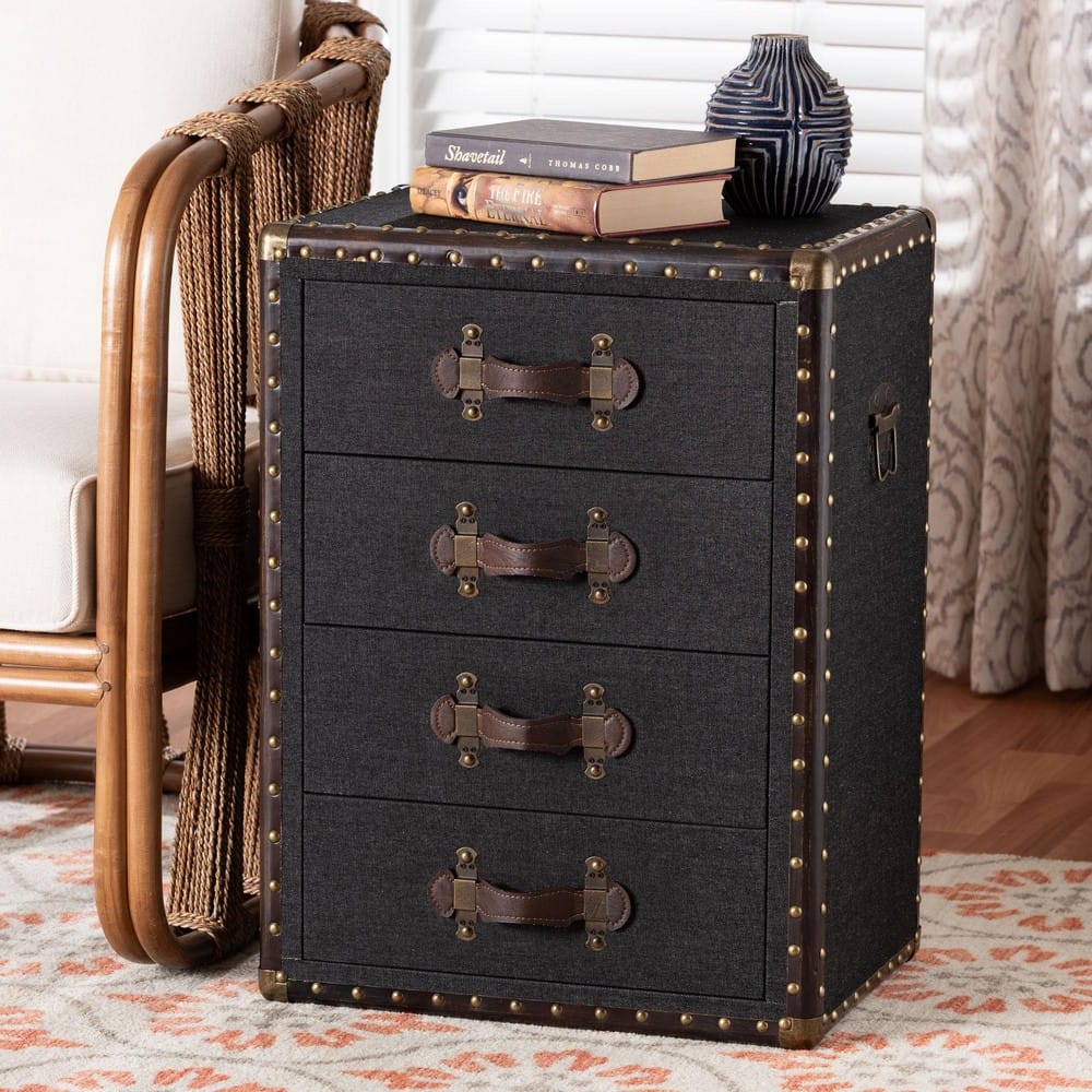 Baxton Studio - Jaelyn End Table in Black/Brown/Dark Brown - JY24A037-Black-Wooden-ET view 10