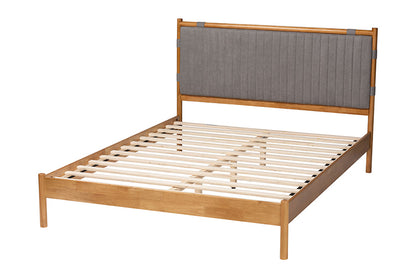 Baxton Studio - Jaiana Queen Size Bed - BBT61187-Grey/Natural Oak-Queen view 3