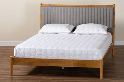 Baxton Studio - Jaiana Queen Size Bed - BBT61187-Grey/Natural Oak-Queen view 8