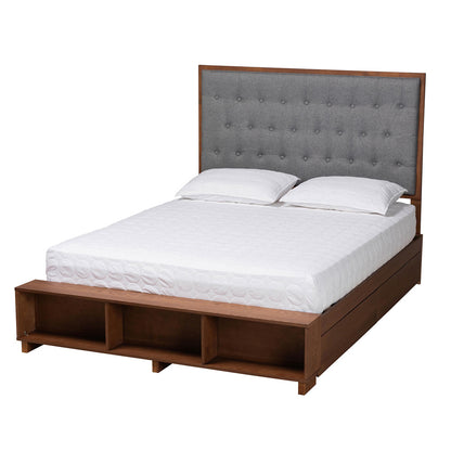 Baxton Studio - Jalie King Size Bed in Grey/Walnut Brown - MG9765/6001-1S-King view 1