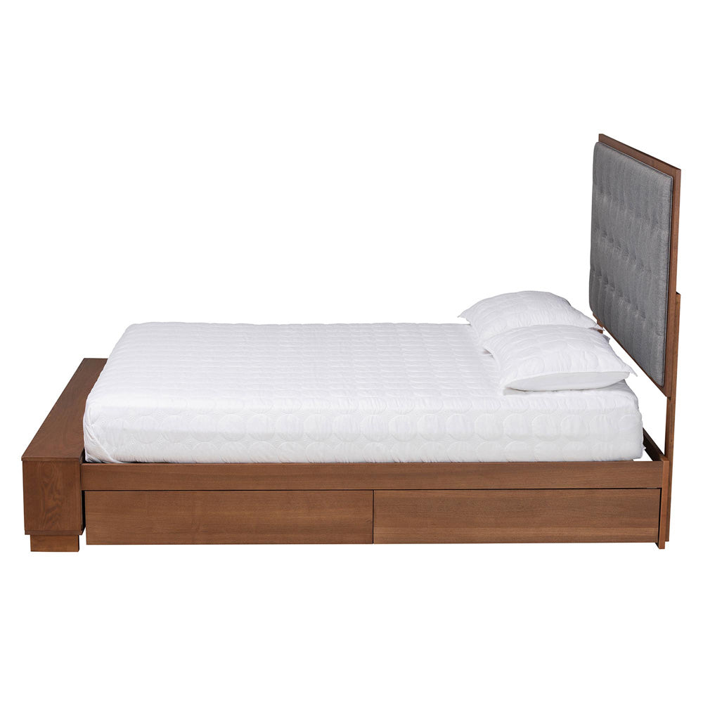 Baxton Studio - Jalie King Size Bed in Grey/Walnut Brown - MG9765/6001-1S-King view 3