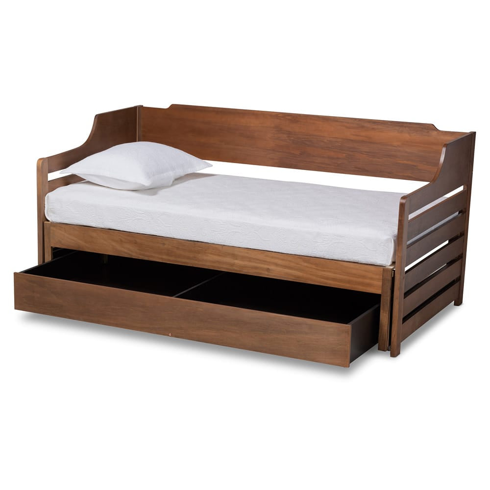 Baxton Studio - Jameson Expandable Daybed in Walnut - MG0033-1-Walnut-Daybed view 2