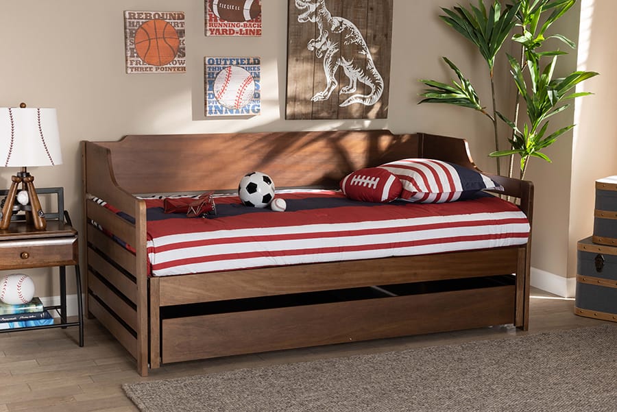 Baxton Studio - Jameson Expandable Daybed in Walnut - MG0033-1-Walnut-Daybed view 10