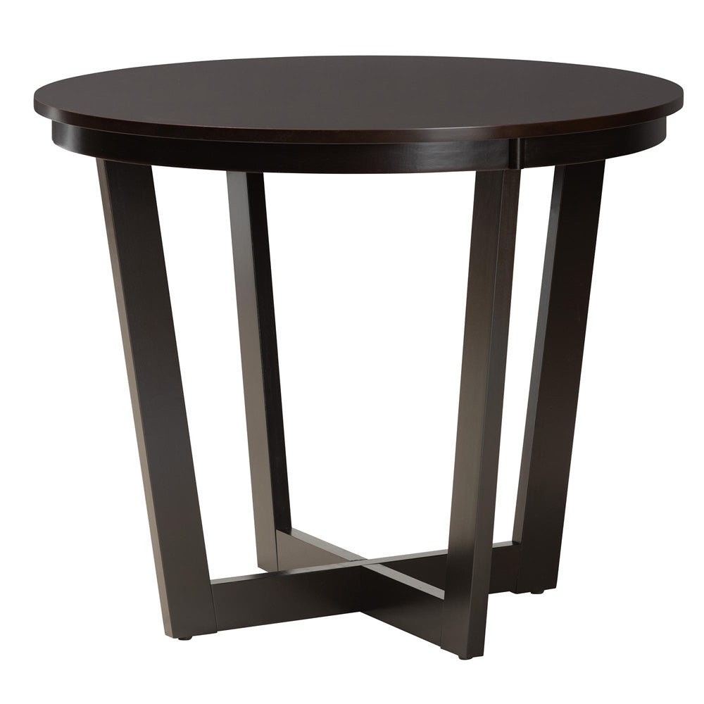 Baxton Studio - Jamie Dining Set in Beige/Dark Brown - Jamie-Sand/Dark Brown-5PC Dining Set view 3