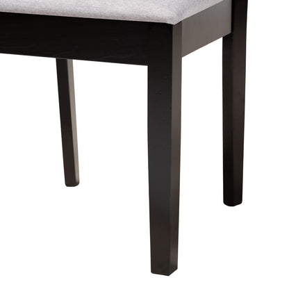 Baxton Studio - Jamie Dining Set in Grey/Dark Brown - Jamie-Grey/Dark Brown-5PC Dining Set view 6